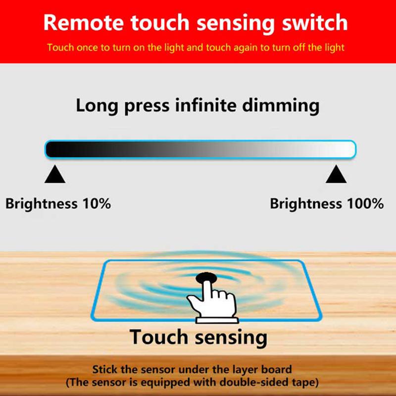 Penetrable Wooden Partition Touch Sensor Led Light Switch Hand Sweep Dimmable Touch Dimmer For Mirror Cabinet Shelf Lamp