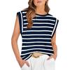 Women's Round Neck Sleeveless Cap Shoulder Loose Fit Elegant Commute Tank Top Solid Color Casual Tee