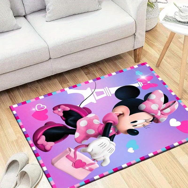 

1pc Minnie Mouse Pattern Area Rug Soft Flannel Floor Mat for Living Room, Bedroom, Sofa Coffee Table Floor Mat, Machine Washable 60cm by 90cm