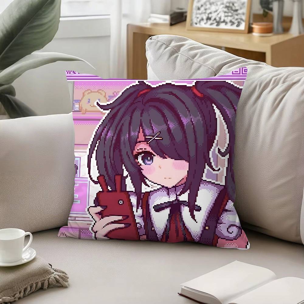 H-Needy Streamer OverloadS Pillow Case Cushion Cover Soft Cute Throw Pillow Case For Car Sofa Pillowcase Polyester With Zipper