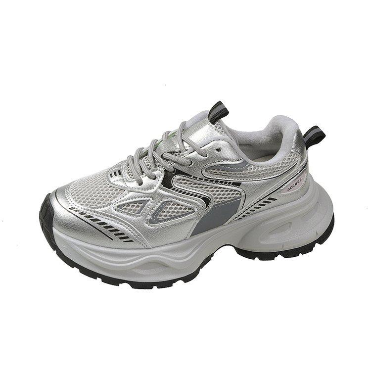 

Leather platform dad shoes 2025 new women s autumn women s shoes show small height increase running casual sports shoes 35