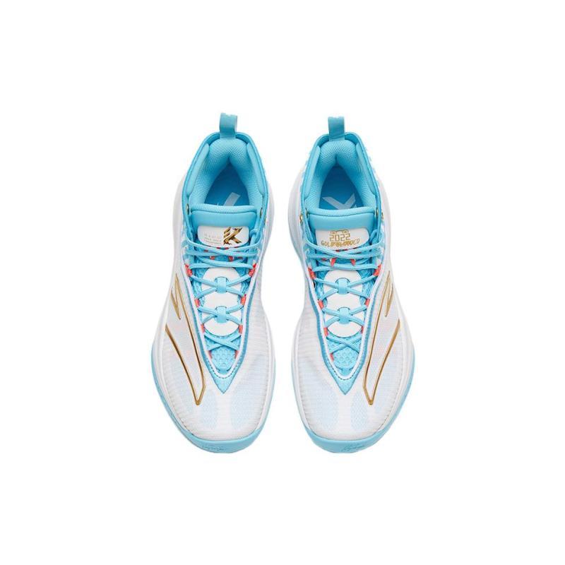 Anta KT8 Sailor Soup Cushioning Anti-Slip And Wear-Resistant High-Top Performance Basketball Shoes White Blue Sneakers 112321101-4