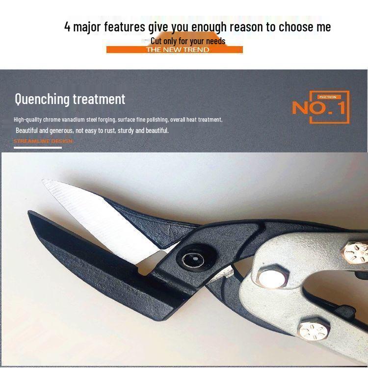 Industrial Grade Stainless Steel Tin Snips for Cutting Diamond Mesh - Heavy Duty Anti-theft Screen Shears