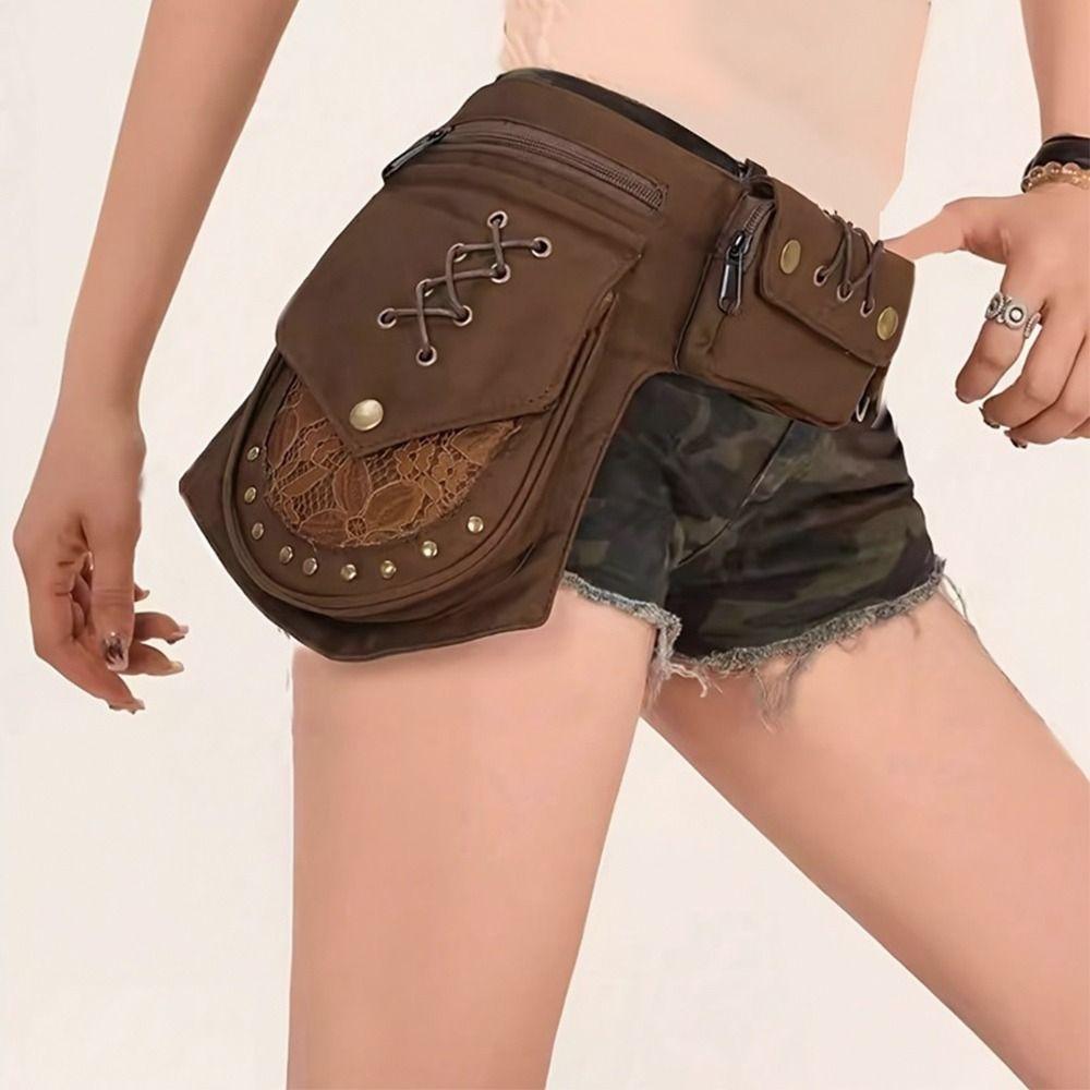 Fashion Cotton Belt Waist Packs Adjustable Strap Multi-functional Phone Pouch Vintage Travel Crossbody Bag Outdoor