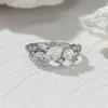 New diamond-encrusted water drop shape ring design simple niche ring ring for girlfriend gift