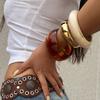 Irregular Exaggerate Resin Acrylic Chunky Wide Bangles for Women Exaggerated Geometric Metal Charm Bracelets Party Jewelry Gifts