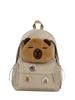 School bag cute plush backpack for girls, middle and high school cartoon campus backpack, new large-capacity simple commuting backpack