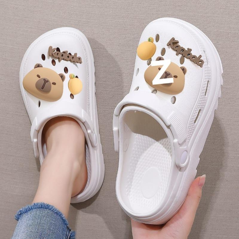 thick-soled hole shoes men's and women's summer outer wear seaside beach non-slip bag head cool slippers men