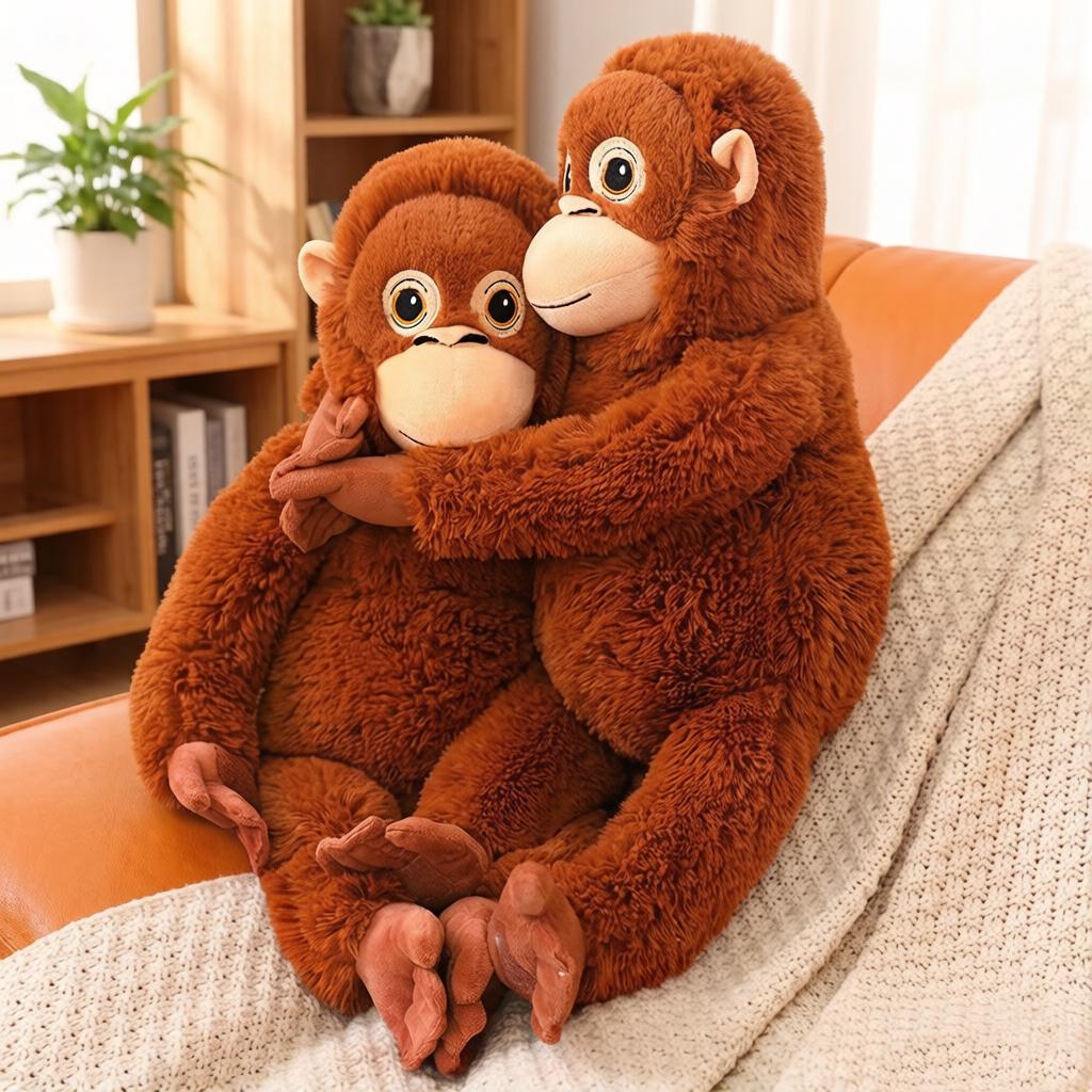 30cm Punch Orang-Utan Affenfamilie Plüschtier Gefülltes Langes Plüsch Cartoon Zoo Tier Beruhigender Begleiter Geschenk