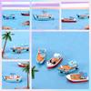Barcă Yacht Marea Mediterană Model Figurină Acvariu Ornament Artizanat Decor Miniatură Acasă Zână Decorare Grădină Accesorii DIY