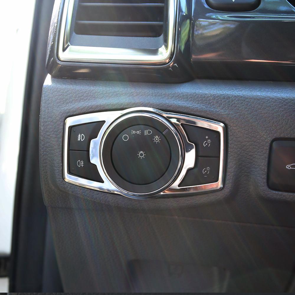 Car Headlight Switch Panel Cover for Ford Focus 3 Edge Mondeo Kuga Ecosport Everest Ranger Decoration Trim Sticker Accessories