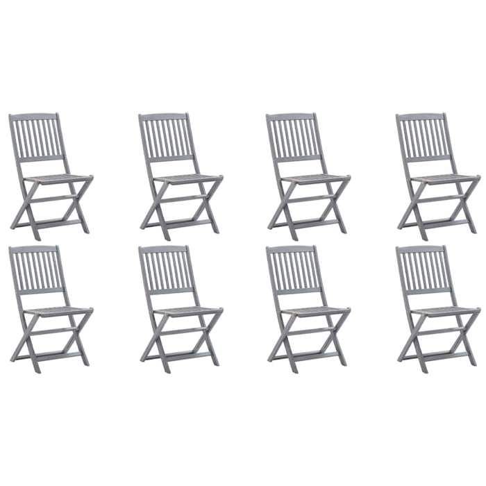 Maison Exclusive - Chaises pliables d'extérieur lot de 8 Bois d'acacia solide