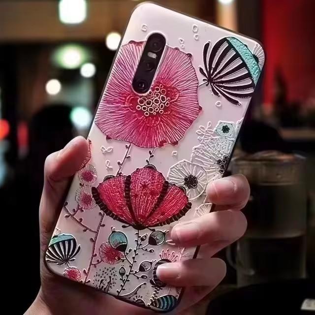 For Oneplus 8 Pro / 9 Pro / 10 Pro Case 3D Flower Relief Silicone Emboss Covers for Oneplus 10 Pro Case Protective Soft Cartoon