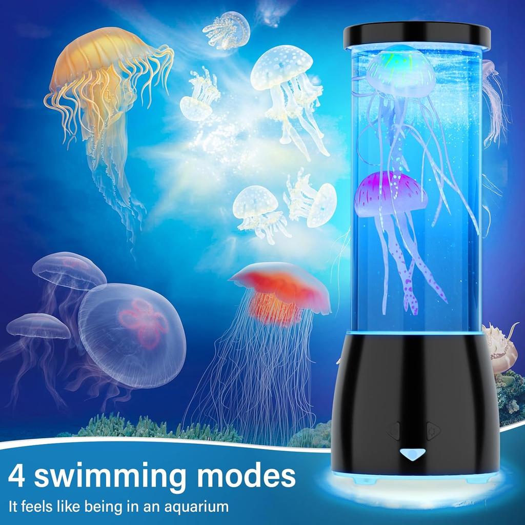 ROSHWEY Jellyfish Lamp Aquarium - 16 Color Large Jelly Fish Tank Light Christmas Gifts for Kids Adults, Table Lamp with Remote Control Bedroom Decor
