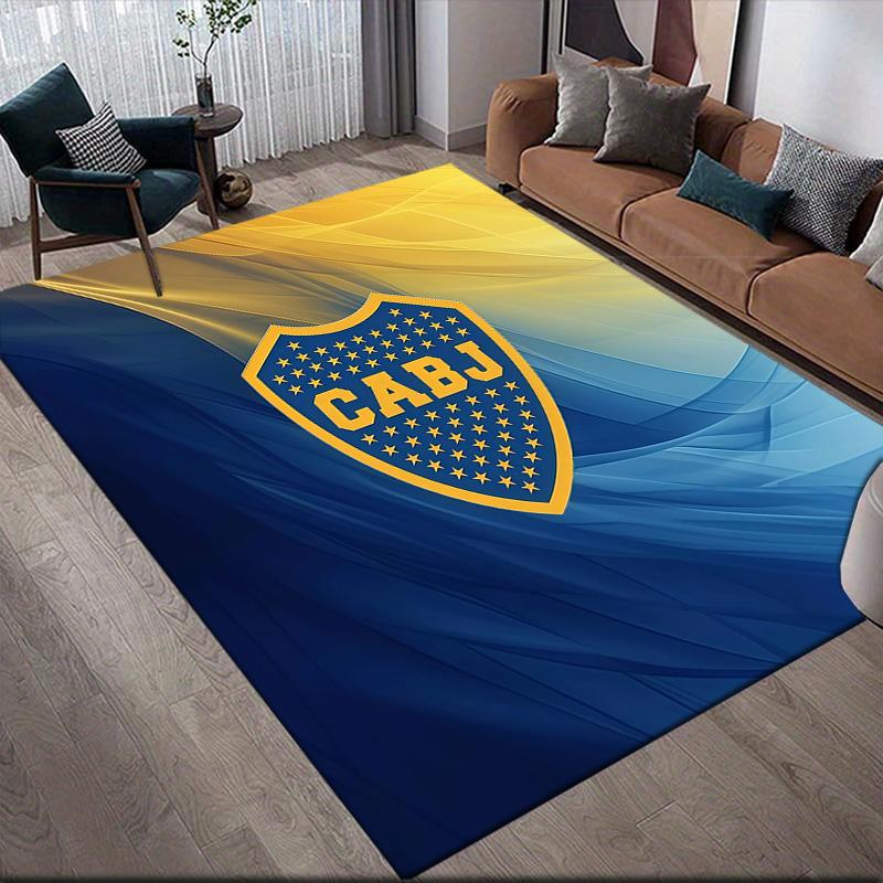 Club Atletico Boca Juniors Flannel Pattern Square Carpet,Area Rug,Carpet Rug for Living Room Bedroom Sofa Playroom Decor,Non-slip Floor Mat