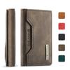 Tri-fold card bag, card cover, high-end retro PU card bag, leather case, multi-functional magnetic card bag