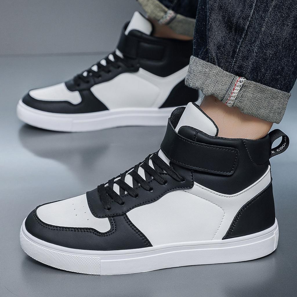 White Vulcanized Sneakers Men's Flat Comfortable Shoes Lace Up Zapatillas Hombre Casual Walking Sneakers Plus Size 39-48