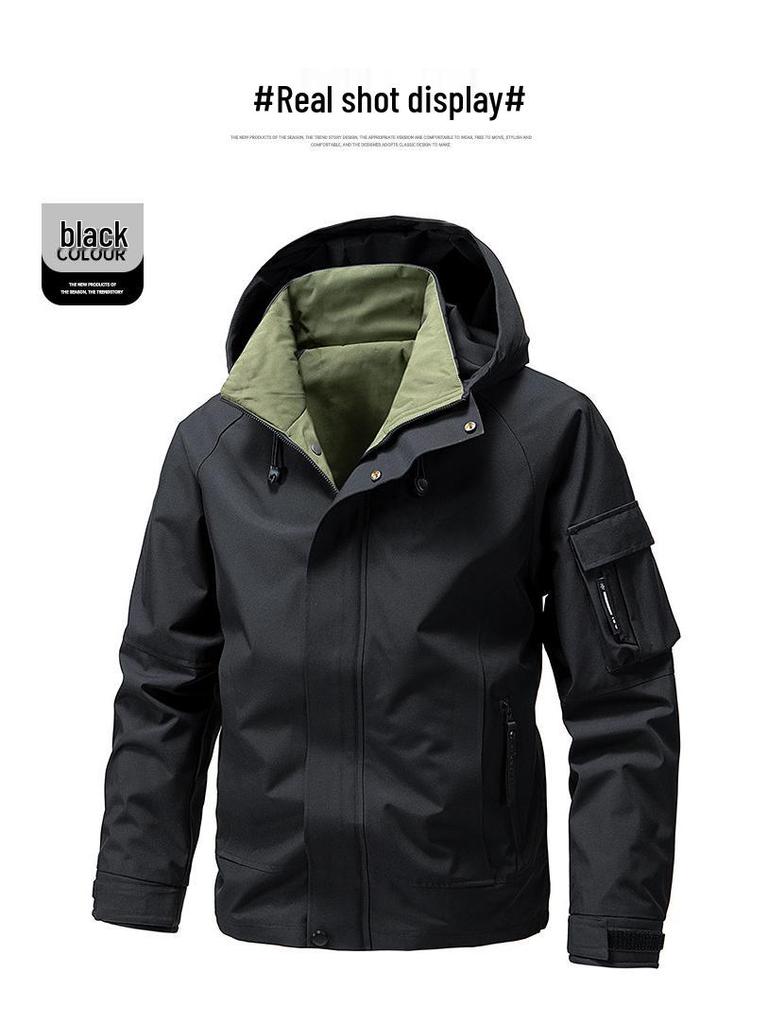 Men's Versatile Hooded Windbreaker: Trendy, Casual, Sporty, and Minimalist for Spring and Autumn