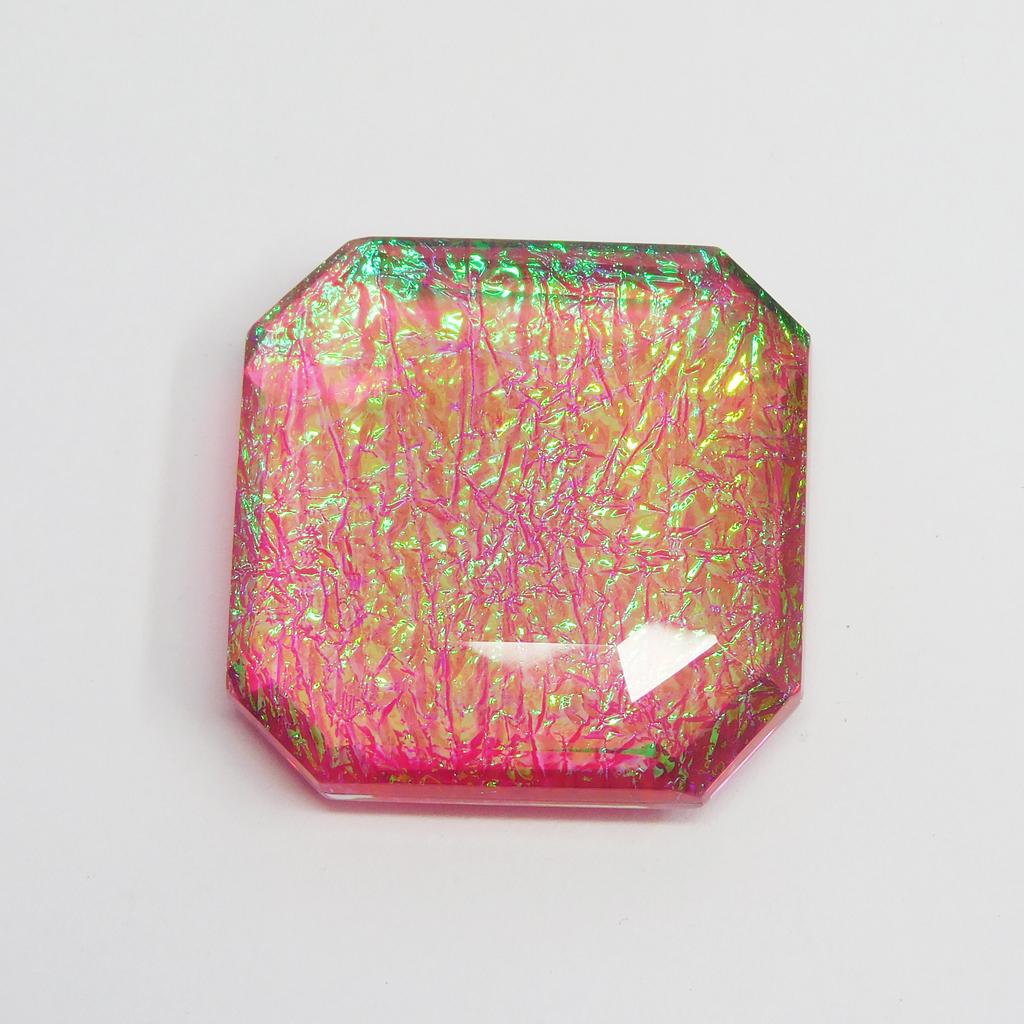 79.20 ct Loose Gemstone Multi-Color Ammolite Lab-Created Square Cut for Jewelry Making and Crafts