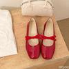 Retro Flat Bottomed Shallow Mouth Single Shoe for Women New Spring Autumn Bow Simple Comfortable Square Toe Women's Shoes