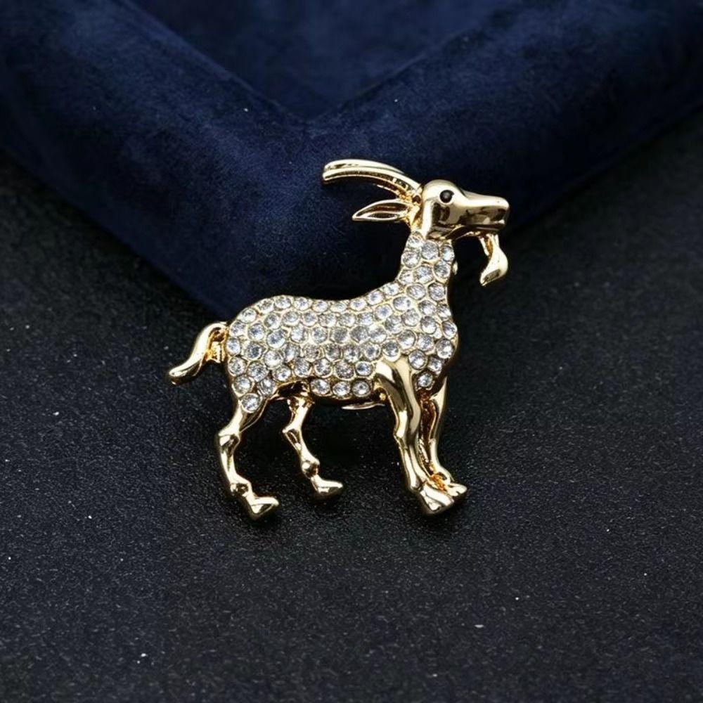 Tier Strass Reversnadel Emaille Ziege Schaf Metallabzeichen Mode Schaf Brosche Damenbekleidung