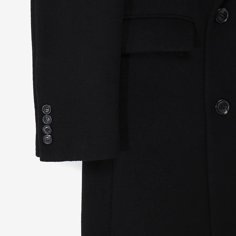 Noirer Cashmere Double-Breasted Coat (Black)