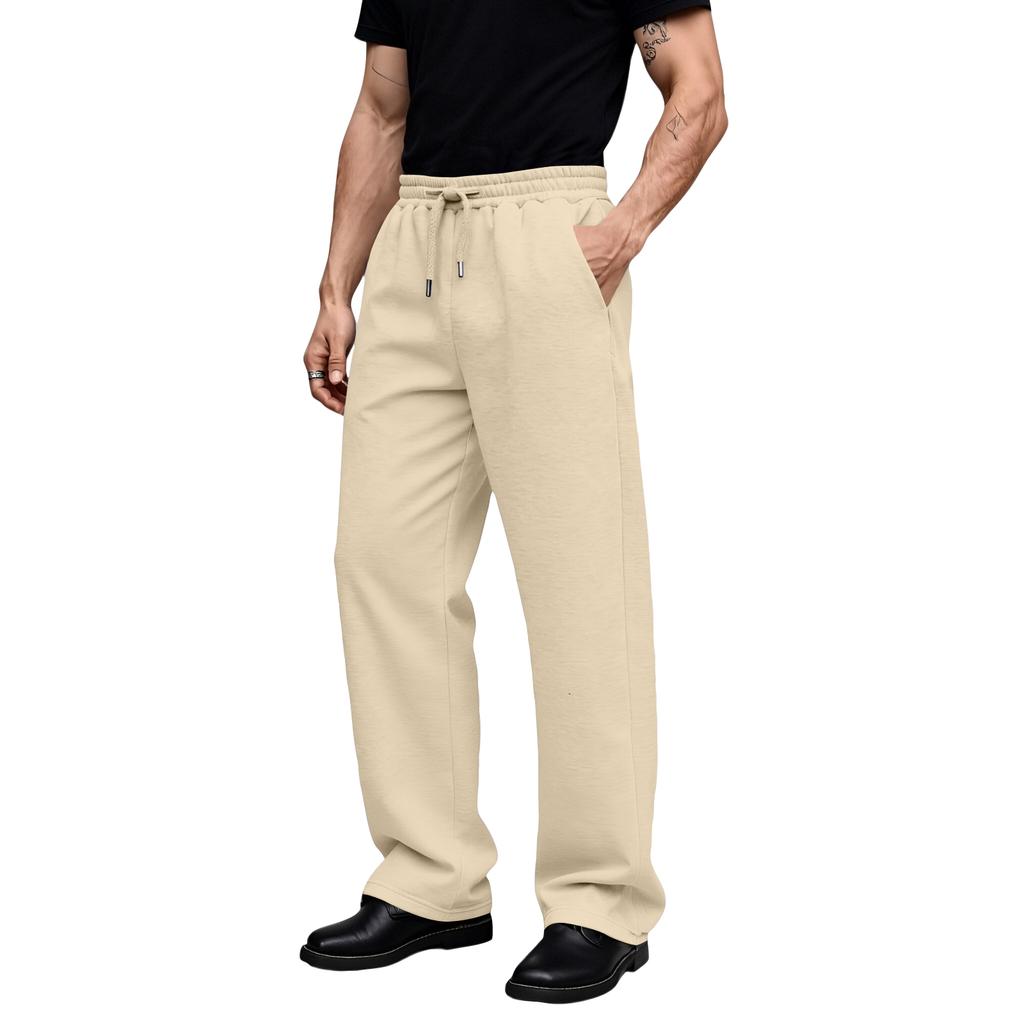 Men's Casual Sports Sweatpants Drawstring Straight-leg Trousers