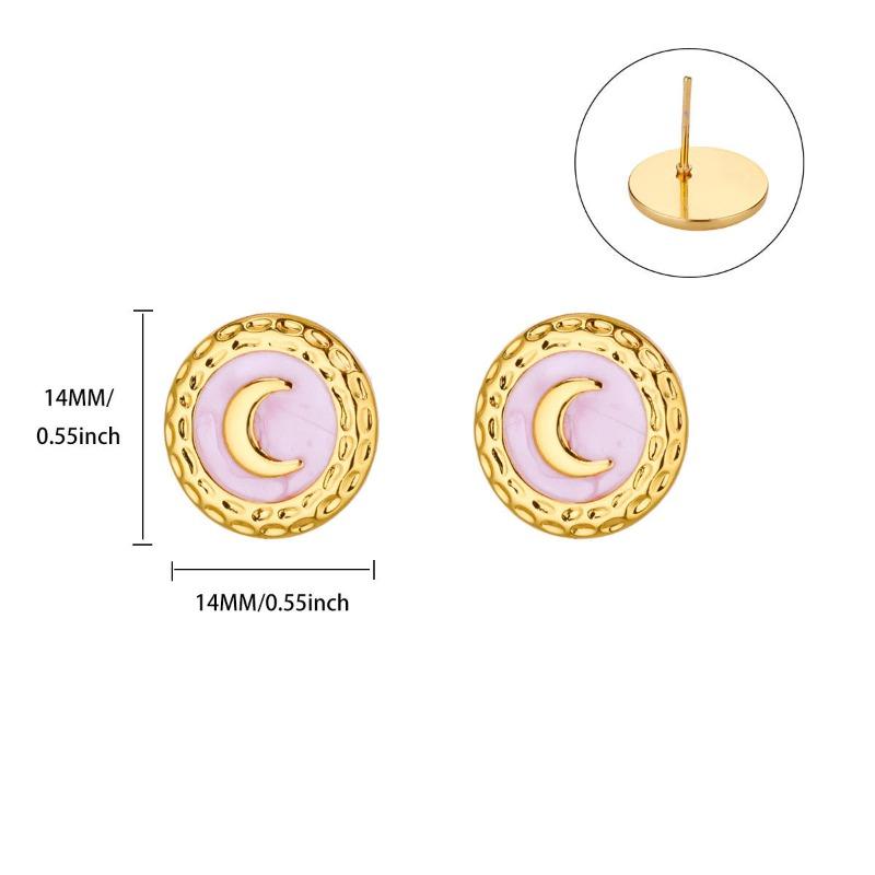 New Light Luxury Moon Oil Stud Earrings Stainless Steel Non-fading Gold-plated Earrings Hot-selling Earrings Jewelry