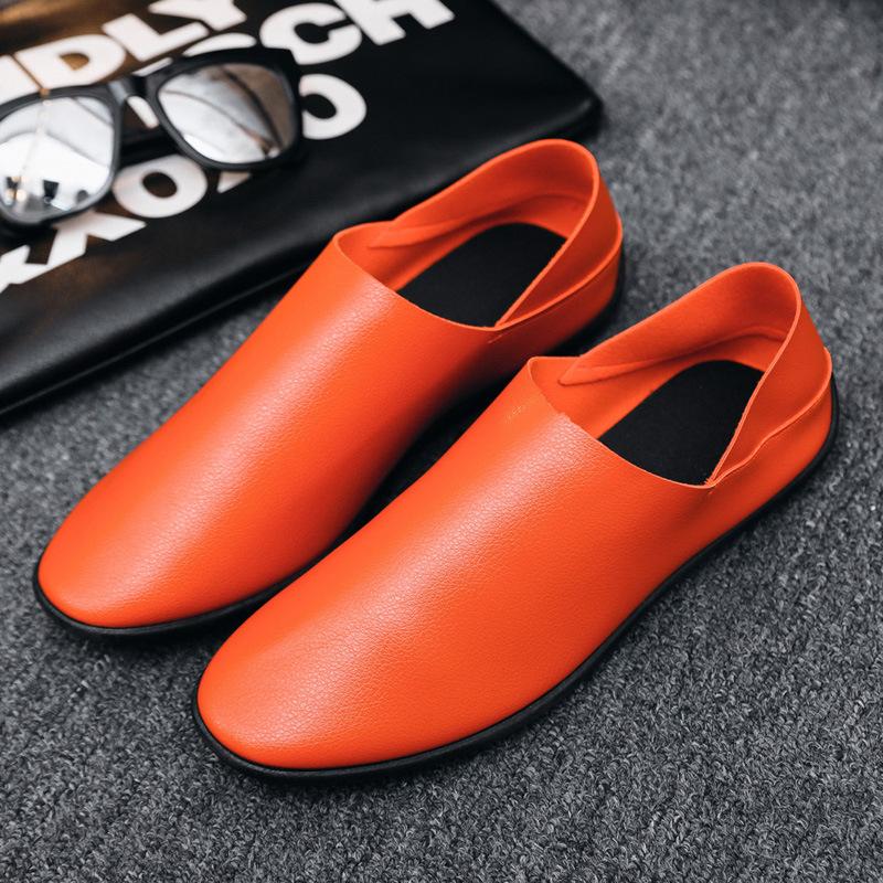 

Doudou shoes soft sole breathable casual shoes solid color social flat shoes student personality casual shoes men 44 помаранчевий
