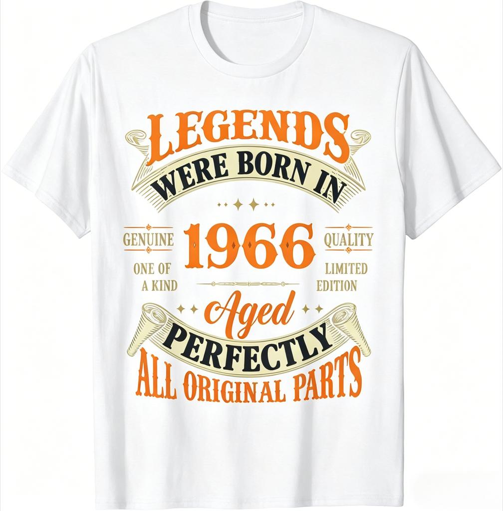 Vintage Legend Born in 1966 59th Birthday Tee 59 Years Old TShirt Printed Graphic T Shirt Unisexs Clothing 2026 Summer T Shirt