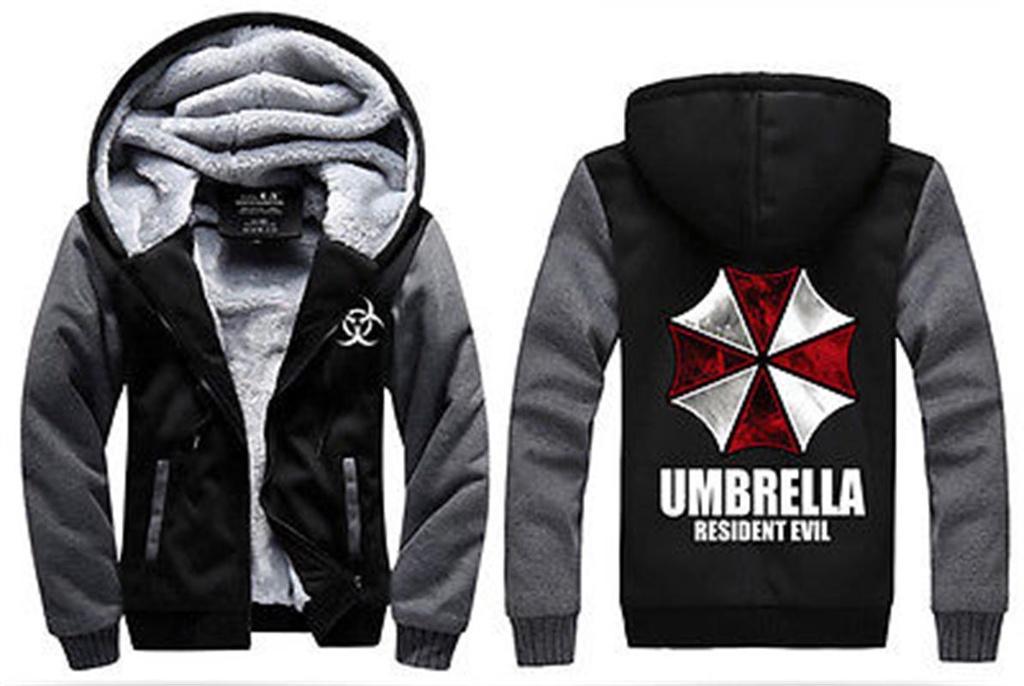 Resident Hot Evil Biohazard Umbrella Thicken Jacket Sweater Winter Coat Hoodies