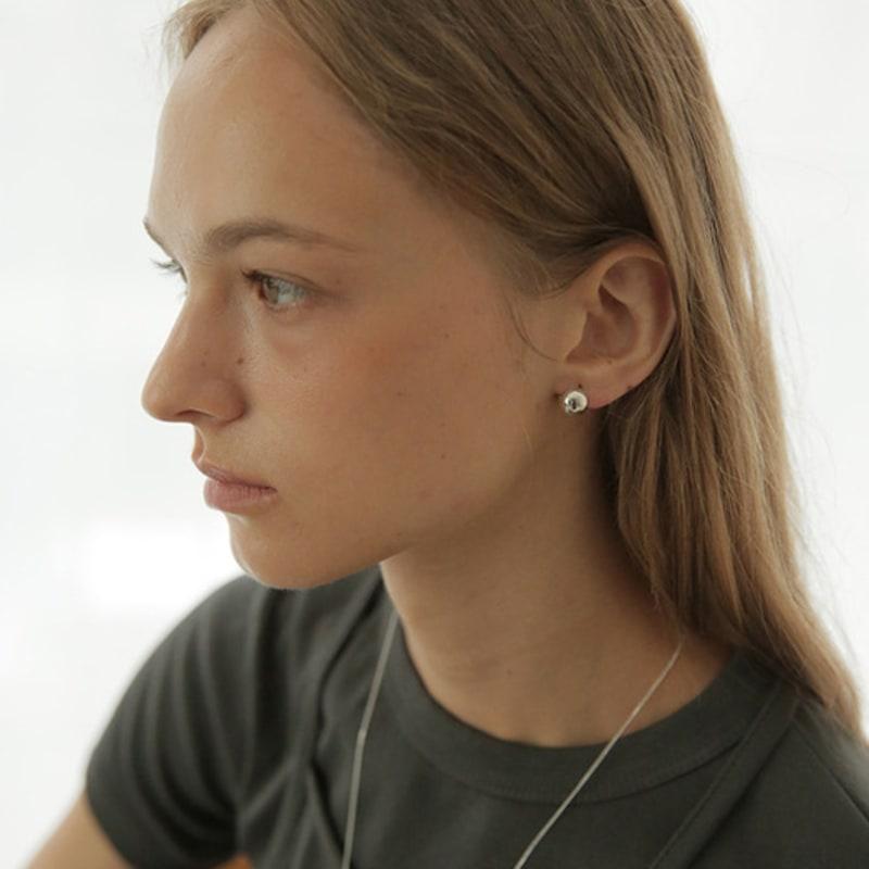 Modernlike 14k Gold-filled Silver Round Ball One-touch Earrings 10mm