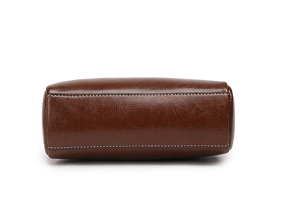 Women's 2025 Light Luxury Leather Shoulder Bag - Oil Wax, Multi-layer, Versatile, Commuter Crossbody Square Design.