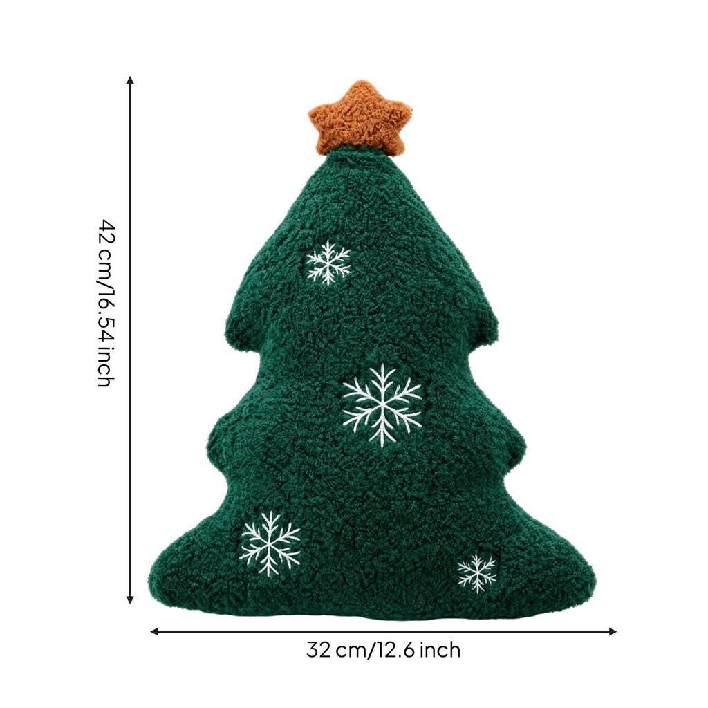 Christmas TreeShaped Soft Throw Tree Shaped Pillow Padded Holiday Cushion for