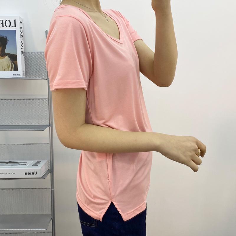 Women's Korean Style Slimming Modal Short Sleeve Top - Summer Fashion Round Neck Tee