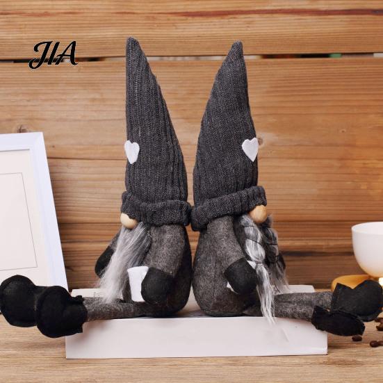 Neutral Christmas Gifts for Friends Gnome Plush Decoration with Long Legs, Faceless Handmade Fabric Nordic Style Ornaments Doll Figurines, Sitting Elf