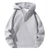 Men S Loose Fleece Hooded Sweatshirt Half Zip Casual