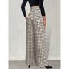 Western Style New Fashion Loose Houndstooth Casual Pants Plaid High Waist Wide Leg Pants Wide Leg Pants