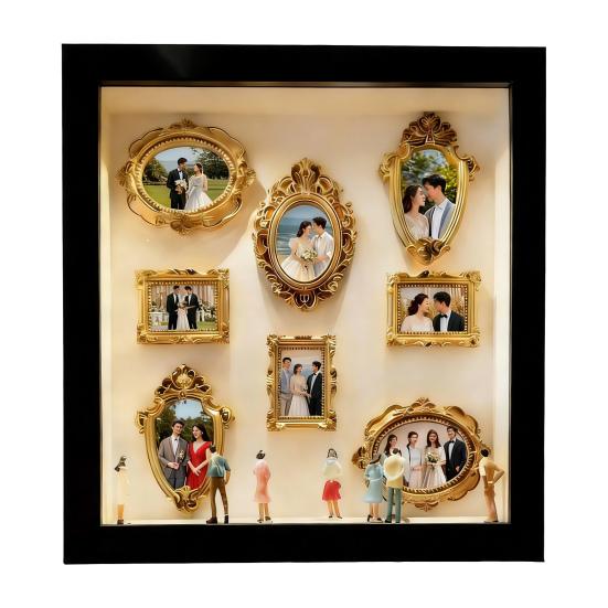 DIY Mini Museum Silhouette Light And Memory Display Silhouette Figurines Custom Box with Box Frame Kit