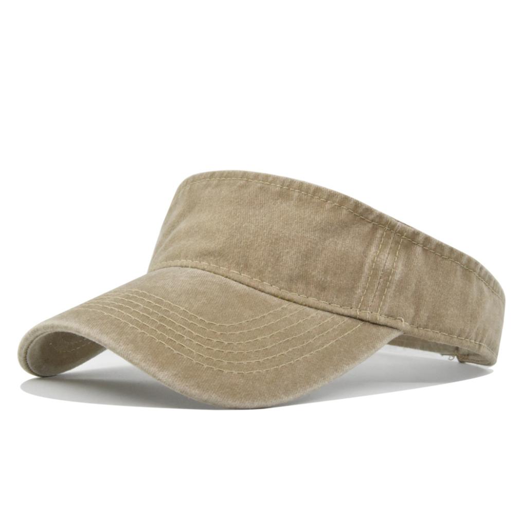 New Trendy Summer Empty Top Cap Men Women Washed Baseball Cap Solid Color Sunshade Hat Golf Sun Visor Cap