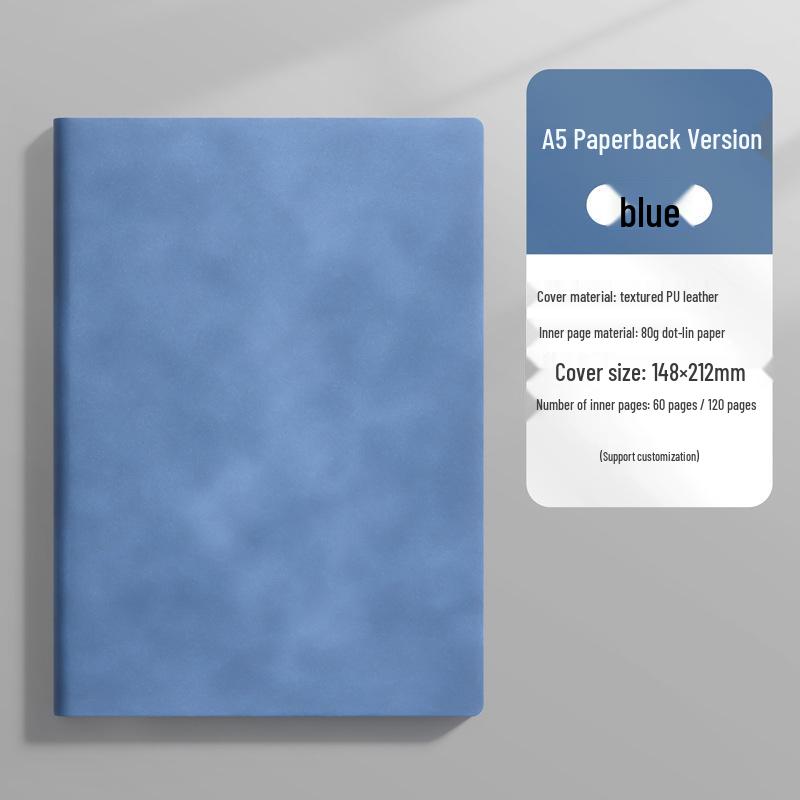 A5 Custom Logo Business Notebook | Soft Leather, Thickened, Buckle Diary with Gift Box