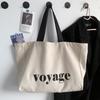 Letter Voyage Canvas Bag Large Capacity Handbag Shoulder Bag For Women Travel Shopping Tote Bag, Students School Bags