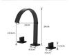 Black Basin Faucets Brass Chrome Deck Mounted Bathroom Sink Faucets 3 Holes Dual Handles Hot And Cold Water Tap Gold