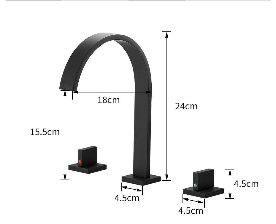 Black Basin Faucets Brass Chrome Deck Mounted Bathroom Sink Faucets 3 Holes Dual Handles Hot And Cold Water Tap Gold