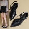 2025 New French  Pointed Sandals for Women Retro All-in-one Bag Head Shallow Mouth Summer Women High Heels