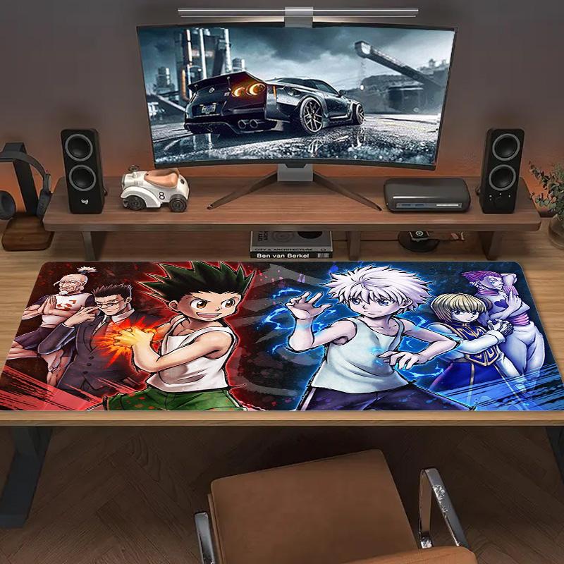 Tappetino per Mouse Anime Hunter x Hunter Grande Cuscino per Tavolo da Gioco Antiscivolo per Laptop Tablet Mousepad Grande Tappetino XXL Mini PC Playmat Con bordo bloccato
