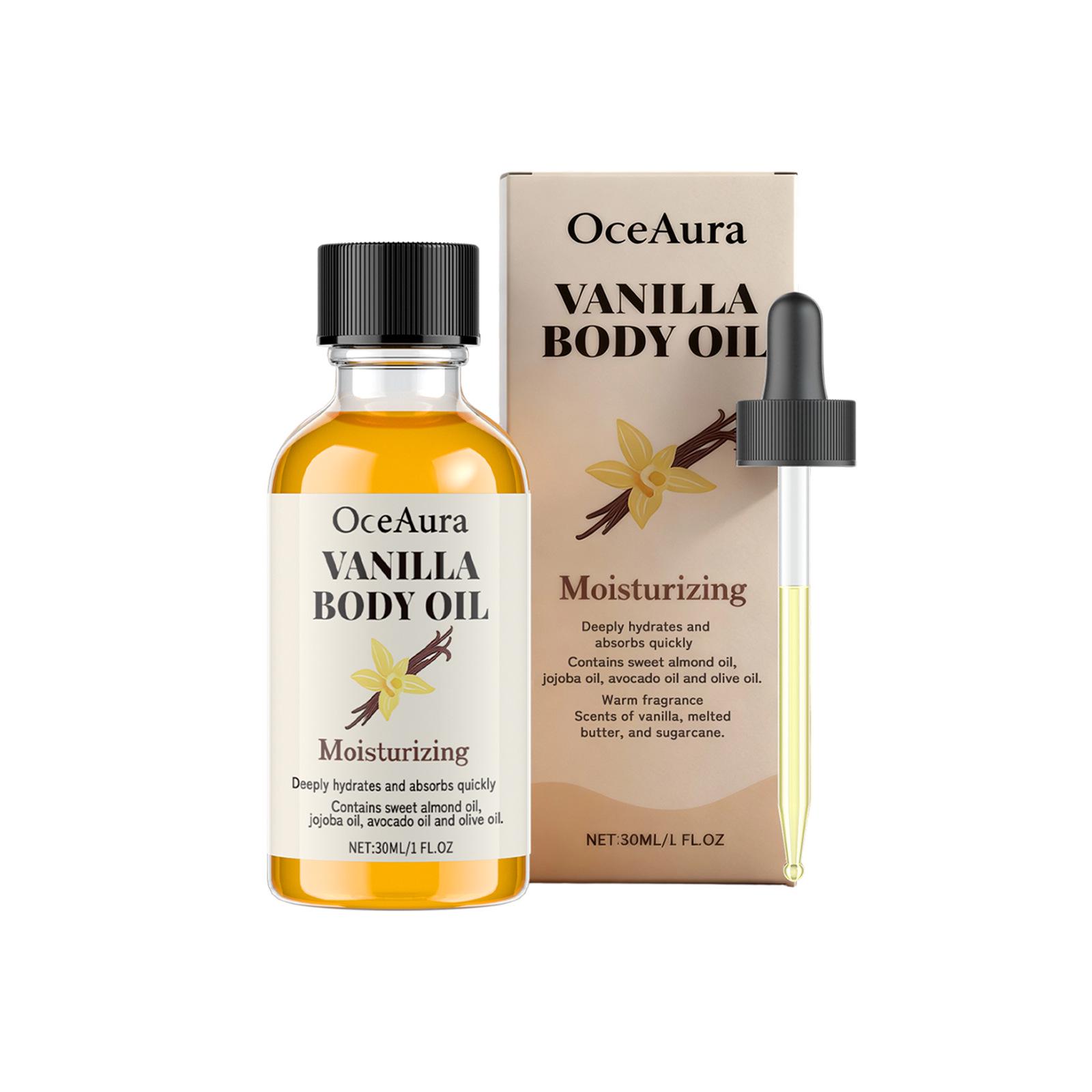 OCEAURA Vanilla Body Oil: Gentle Skin Softening & Moisturizing Daily Care