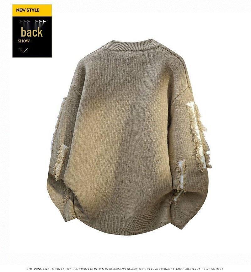 Suéter de punto suelto para hombre - Nuevo Otoño/Invierno 2025 Estilo de cuello redondo