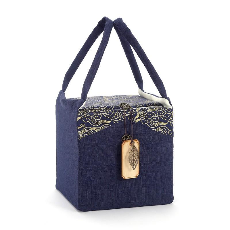 Vintage Tee Stoffverpackungsbeutel Tragbares Keramik Teegefäß Geschenktüten Schönes Muster Einzelne Dosen Aufbewahrungsbeutel Ohne Dosen