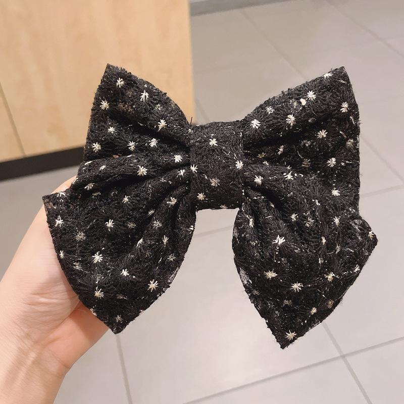 13*10cm Damen Haarspange Schleifen Koreanische Weiße Schwarze Haarspange Schleifen für Dame Mädchen Pferdeschwanz Haarstyling Zubehör